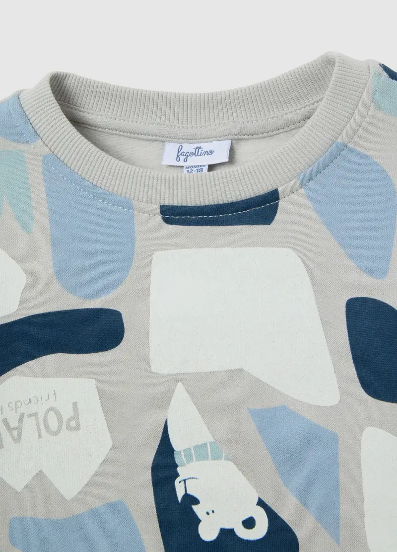 Felpa Multicolor Da Bimbo Con Stampe In Puro Cotone Regular Fit, Bambino, Multicolor miniatura 3