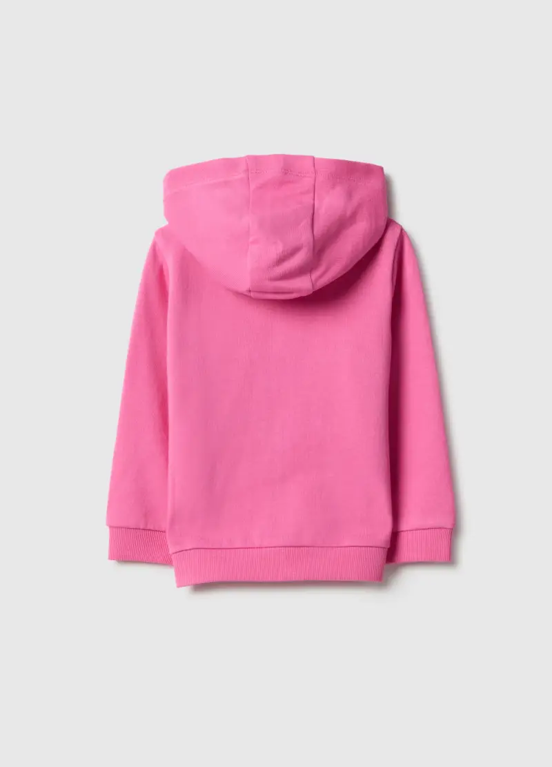 Felpa Rosa Con Cappuccio Da Bimba In Puro Cotone Regular Fit, Bambina, Rosa miniatura 2