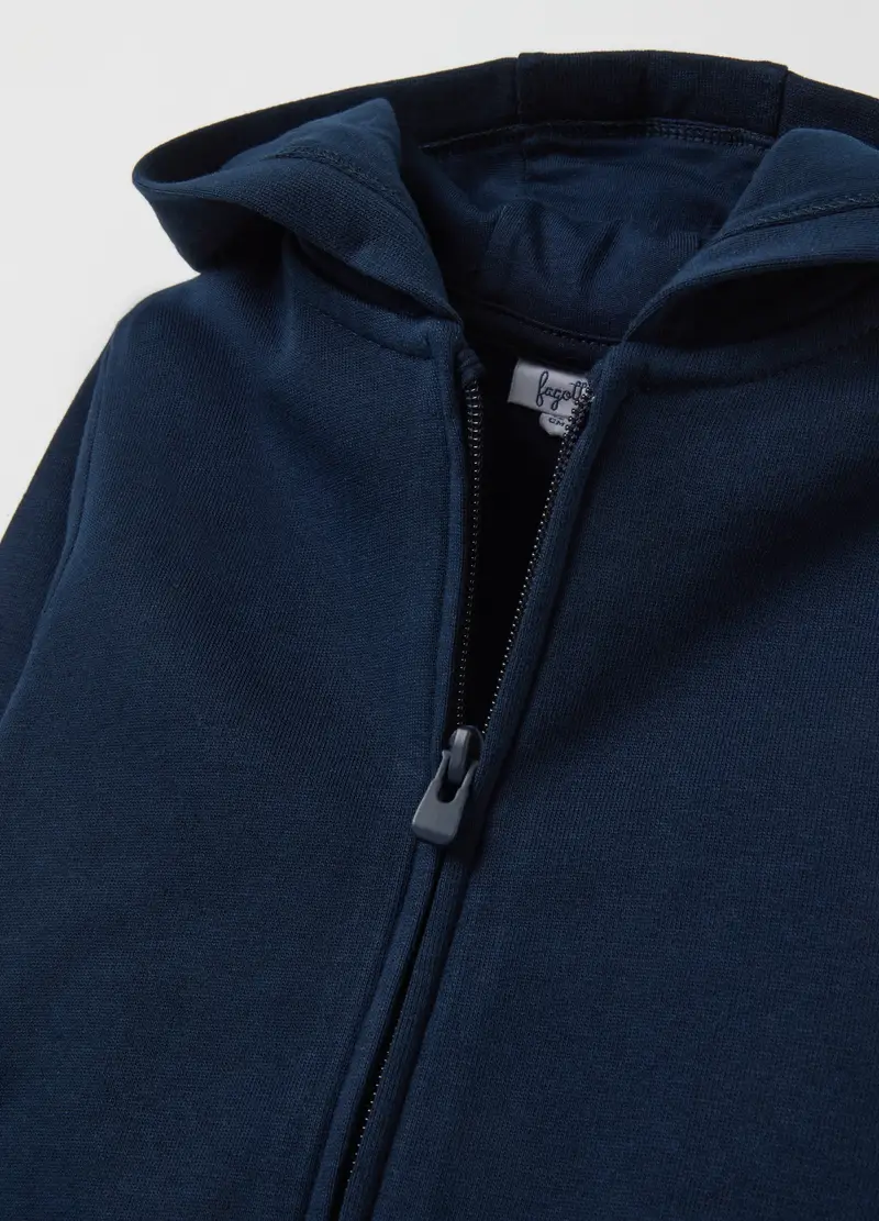 Full-zip In Felpa Con Cappuccio, Bambino, Blu miniatura 3