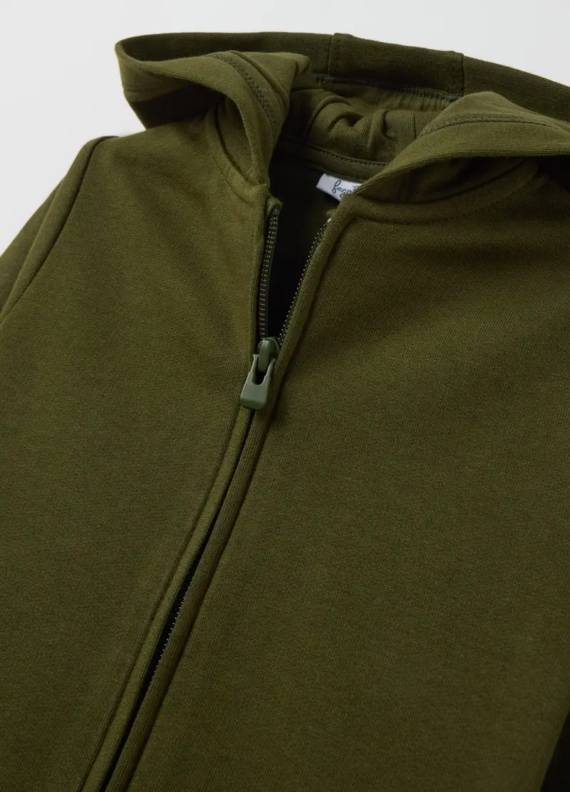 Full-zip In Felpa Con Cappuccio, Bambino, Verde miniatura 3