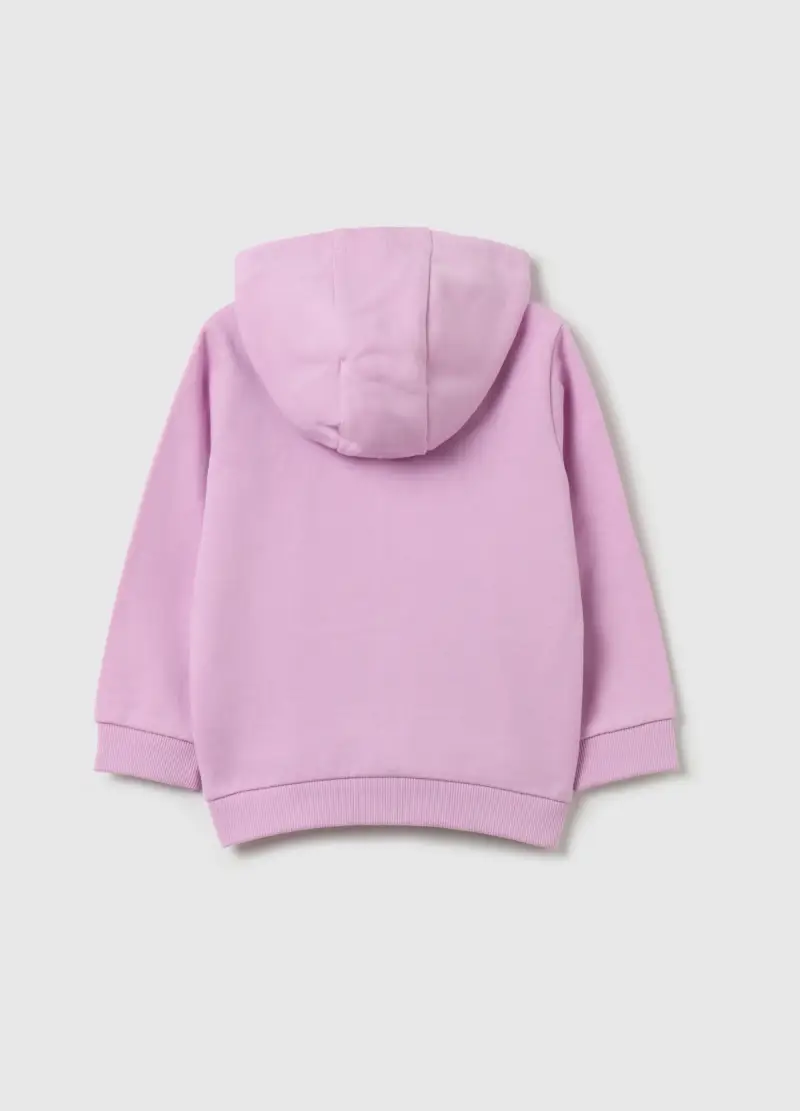 Full-zip In French Terry Con Cappuccio E Strass, Bambina, Viola miniatura 2
