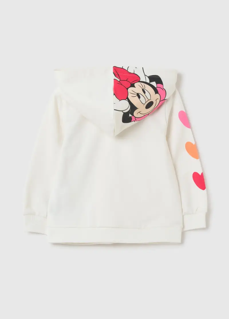 Full-zip In French Terry Con Stampa Minnie, Bambina, Bianco miniatura 2
