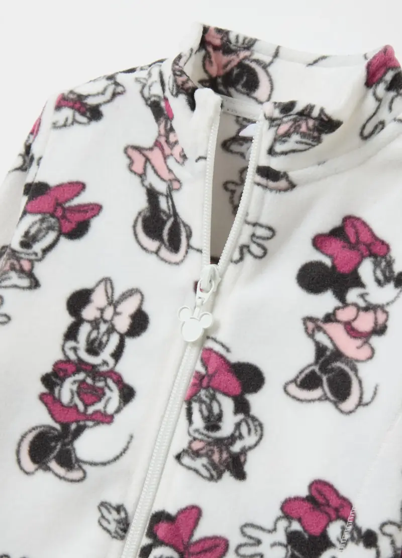 Full-zip In Pile Con Stampa Minnie, Bambina, Bianco miniatura 3