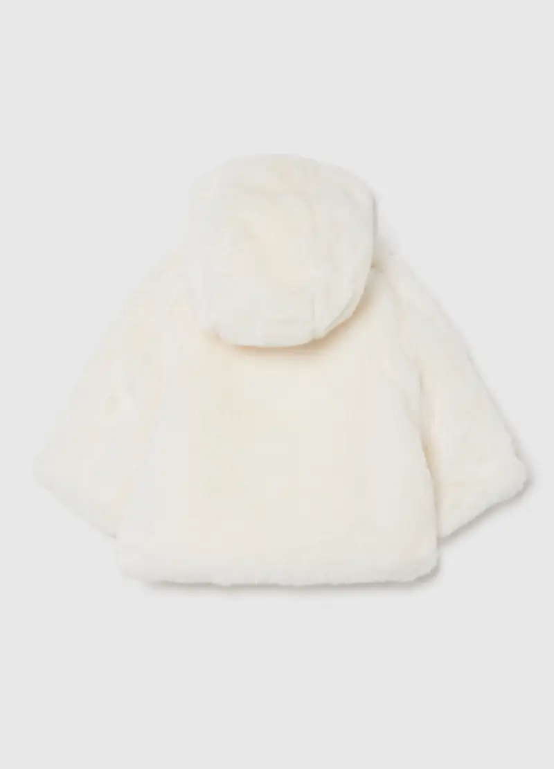 Giacca Bianca Con Cappuccio Da Neonata Regular Fit, Bianco miniatura 2