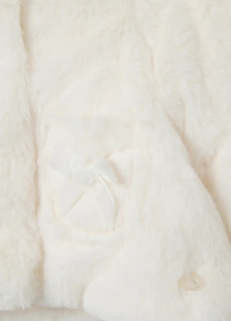 Giacca Bianca Con Cappuccio Da Neonata Regular Fit, Bianco miniatura 3