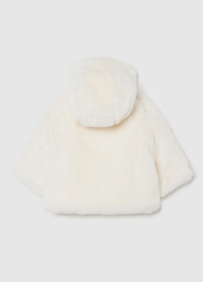 Giacca Bianca Con Cappuccio Da Neonata Regular Fit, Bianco miniatura 2