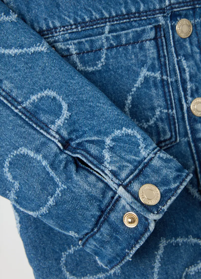 FAGOTTINO, Giacca Da Bambina In Puro Cotone Denim Con Cuori, Denim, Taglia: 12-18 miniatura 3