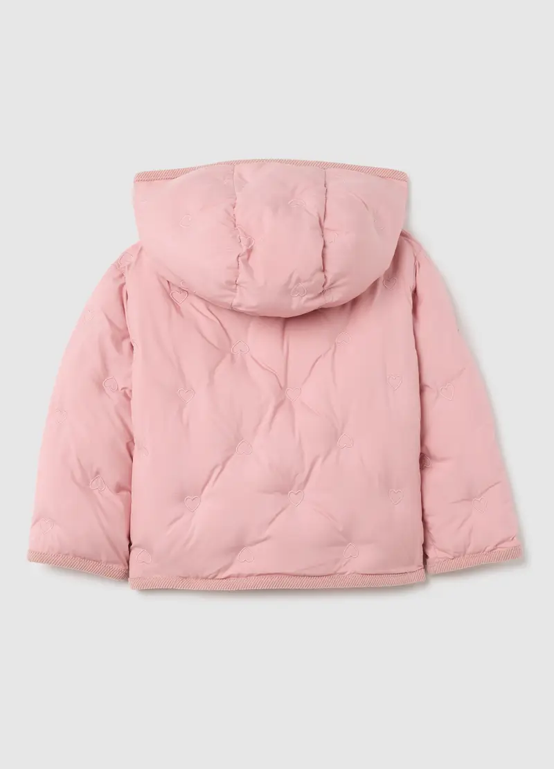 Giacca Da Bambina In Rosa Regular Fit Con Cappuccio, Rosa miniatura 2