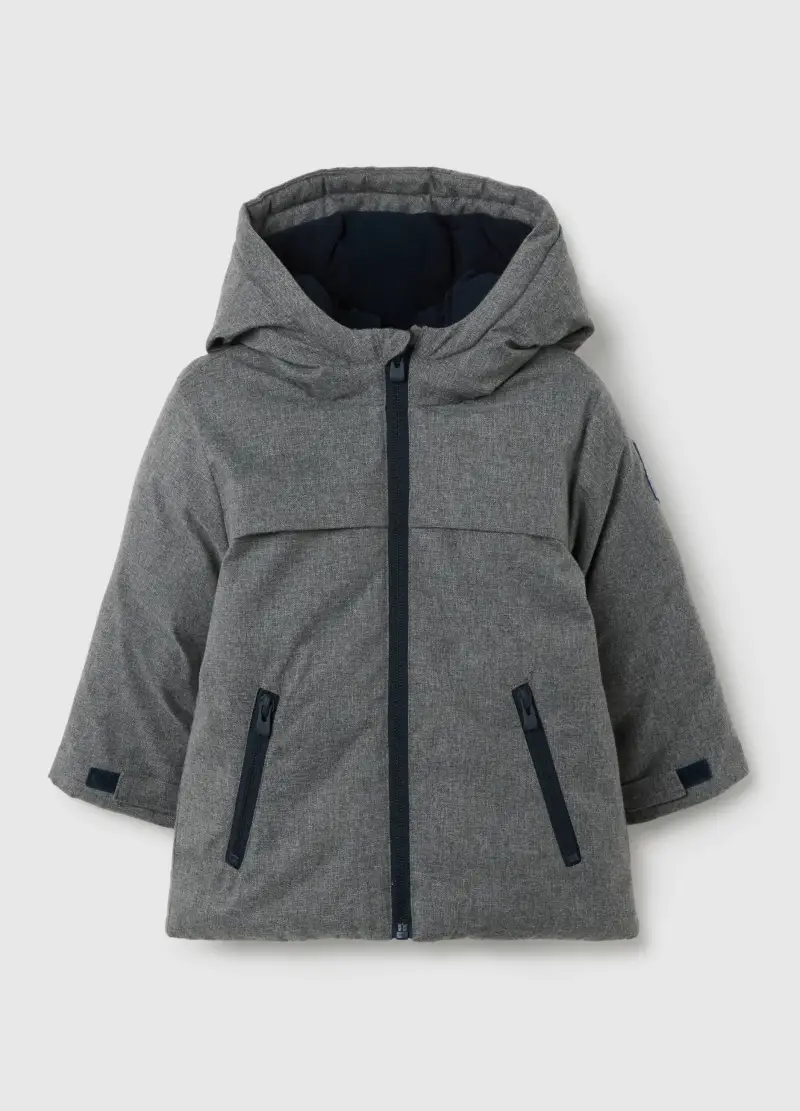 Giacca Imbottita Da Bambino Grigia Con Cappuccio, Grigio