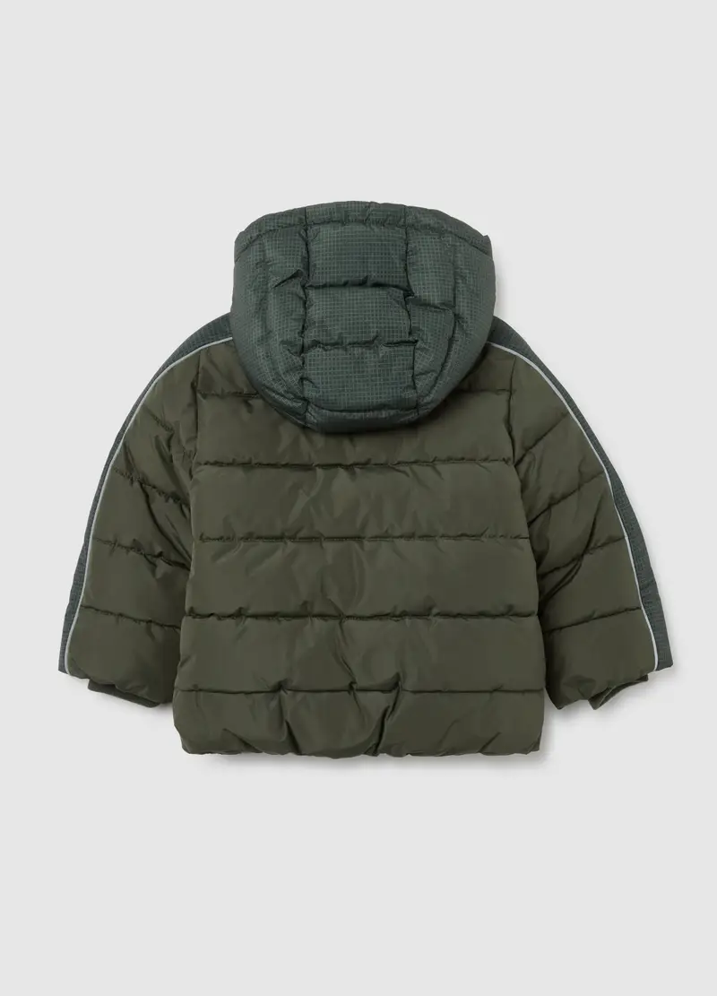 Giacca Imbottita Da Bambino Verde Regular Fit Con Cappuccio, Verde miniatura 2