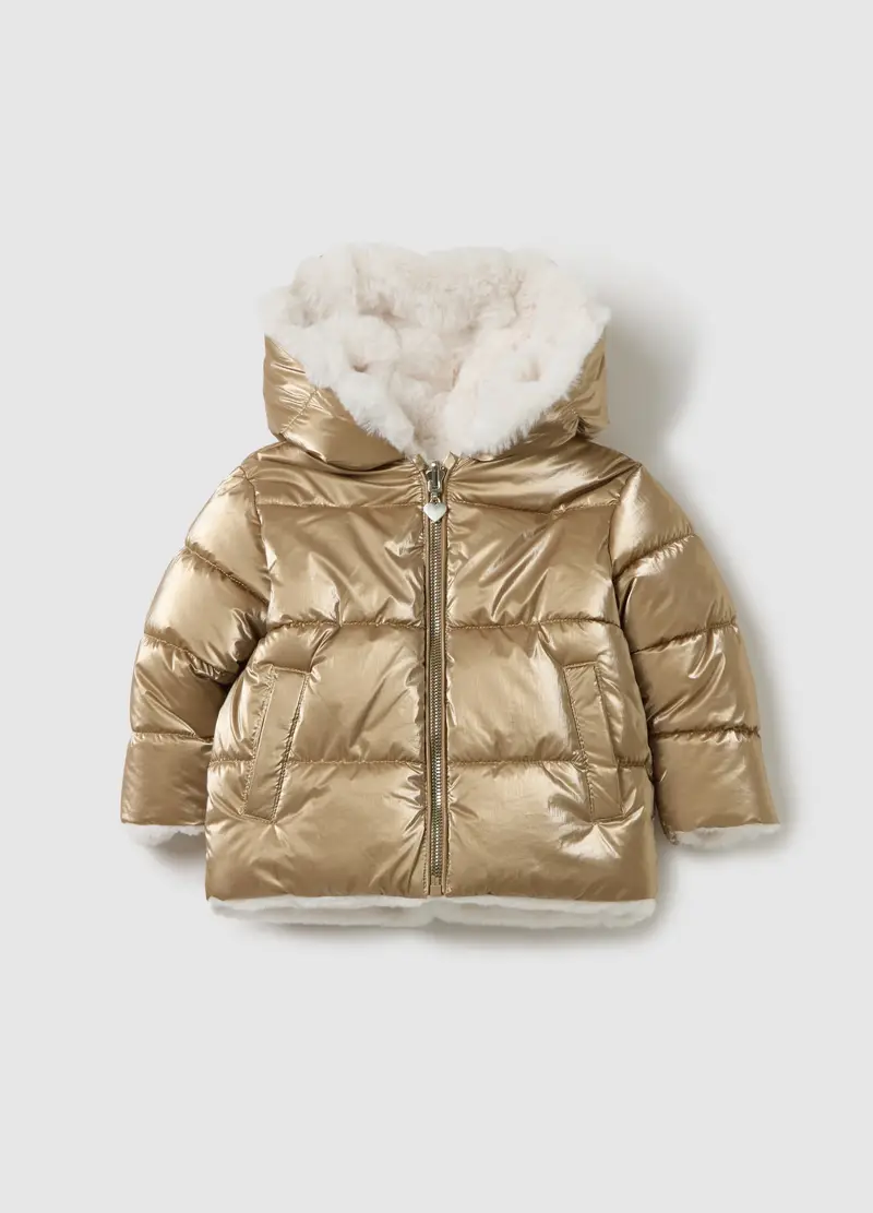 Giacca Imbottita Dorata Da Neonata Regular Fit, Bambina, Multicolor