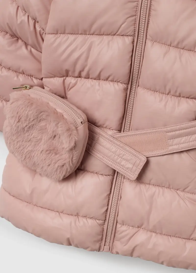 Giacca Imbottita Rosa Da Bimba Regular Fit Con Cappuccio E Zip, Bambina, Rosa miniatura 3