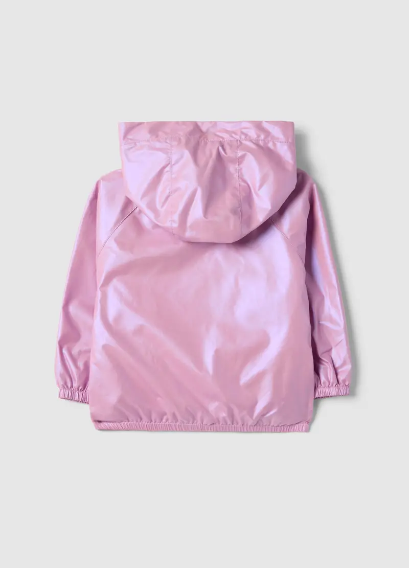 Giacca Impermeabile Rosa Da Bimba Regular Fit Con Zip E Cappuccio, Bambina, Rosa miniatura 2