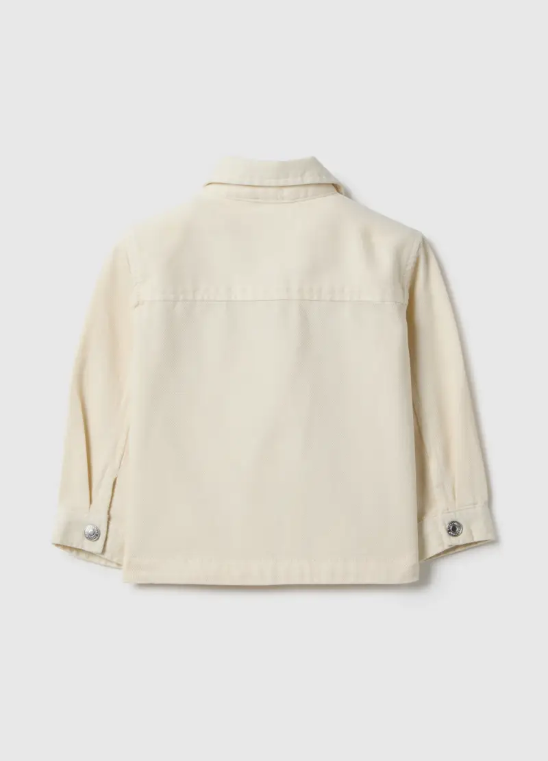 Giacca In Puro Cotone Beige Da Bimba Regular Fit Con Ricami, Bambina, Beige miniatura 2