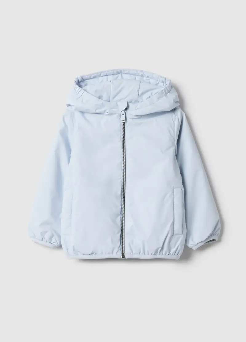 Fagottino Giacca Leggera Azzurra Bambino con Cappuccio