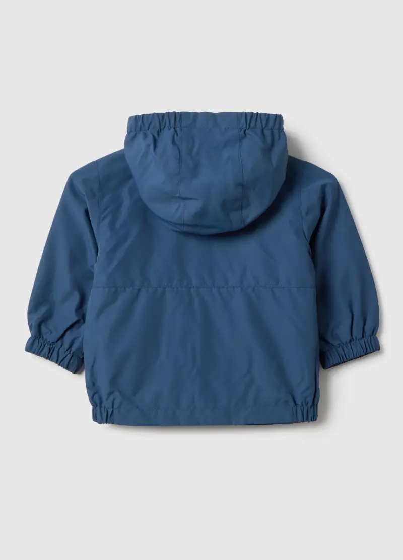 Giacca Leggera Blu Da Bimbo Regular Fit Con Full Zip E Cappuccio, Bambino, Blu miniatura 2