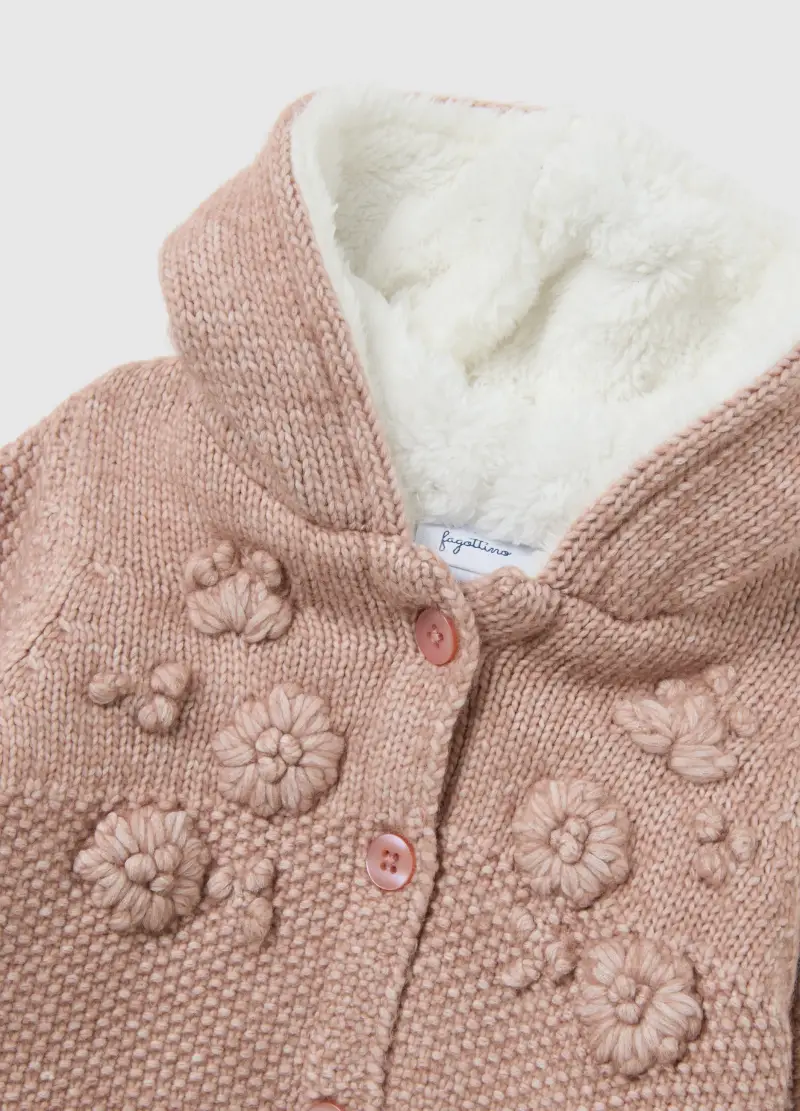 Giacca Rosa Con Cappuccio Da Neonata Regular Fit Con Dettagli Floreali, Rosa miniatura 3