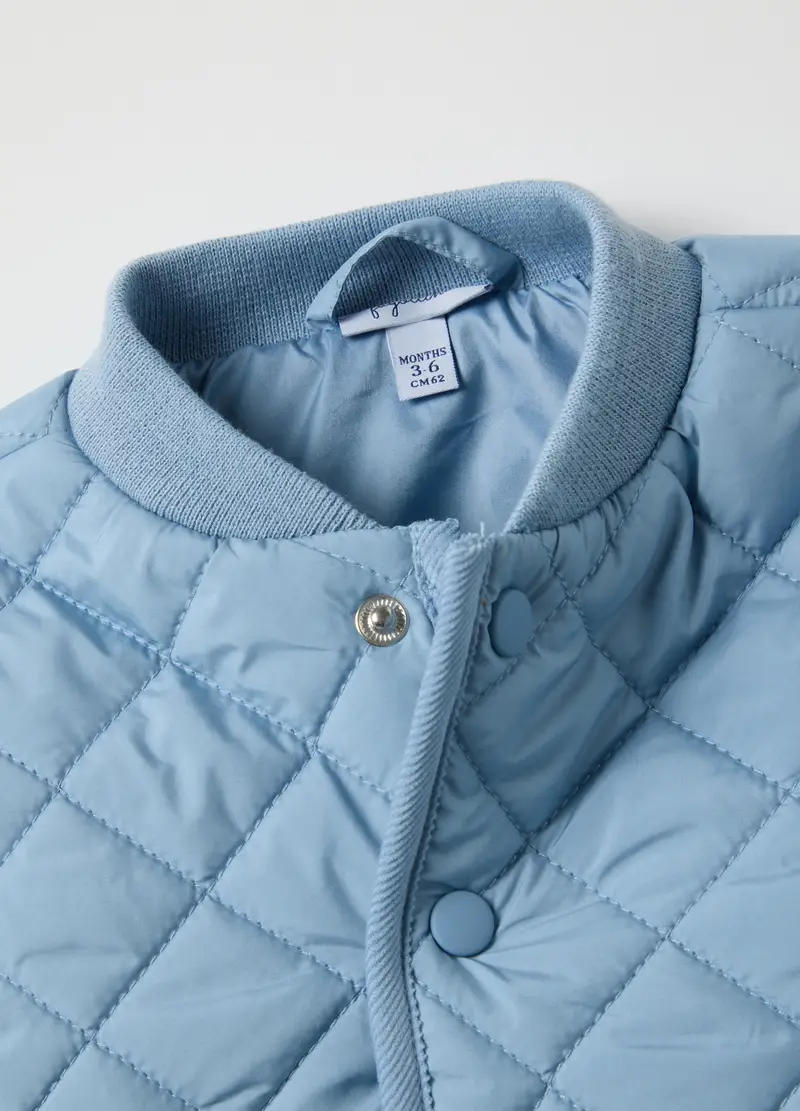 Giacca Trapuntata Azzurra Da Neonato Regular Fit, Azzurro miniatura 2