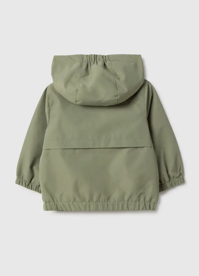 Giacca Verde Da Bimbo Regular Fit Con Zip Integrale E Cappuccio, Bambino, Verde miniatura 2