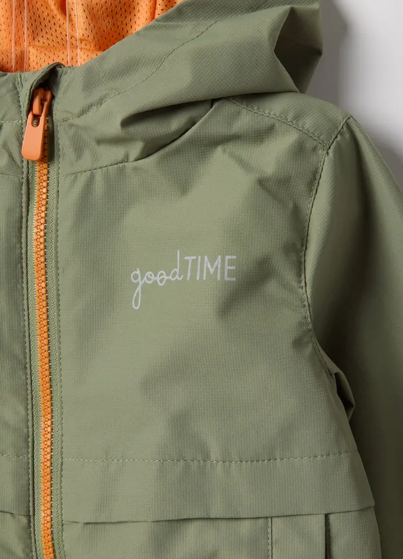 Giacca Verde Da Bimbo Regular Fit Con Zip Integrale E Cappuccio, Bambino, Verde miniatura 3