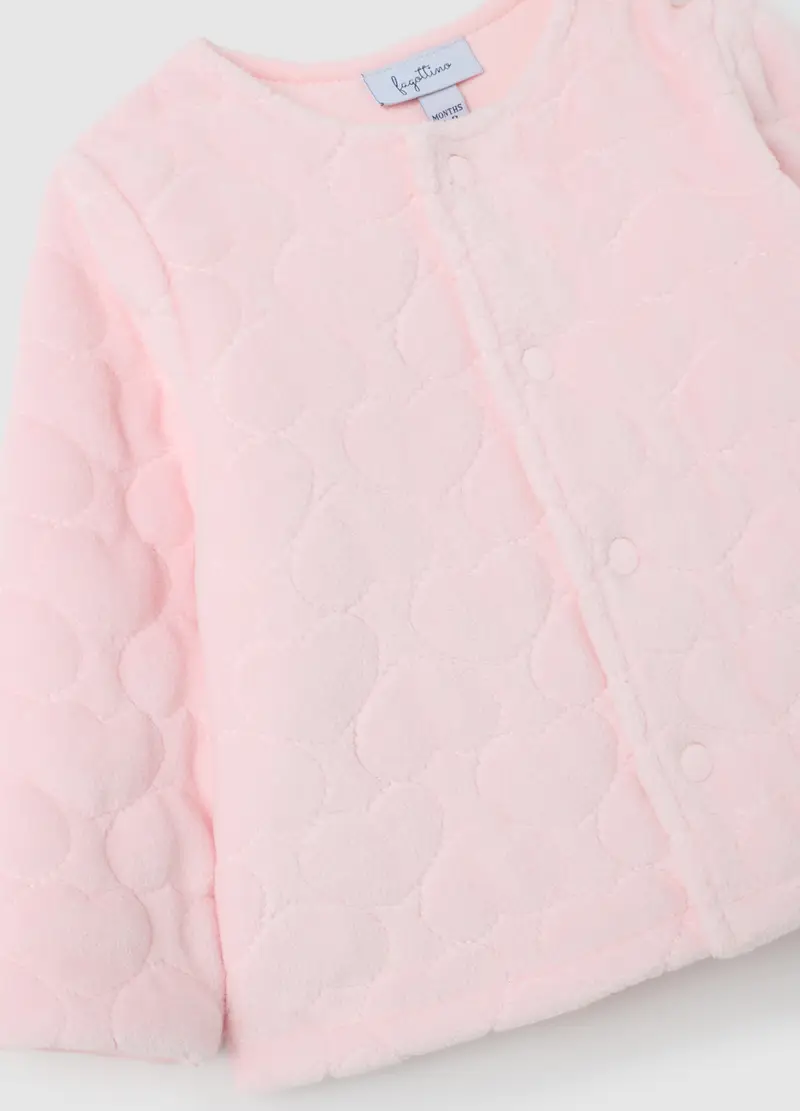 Giubbino Da Neonata In Cotone Rosa Con Chiusura A Clip, Rosa miniatura 3
