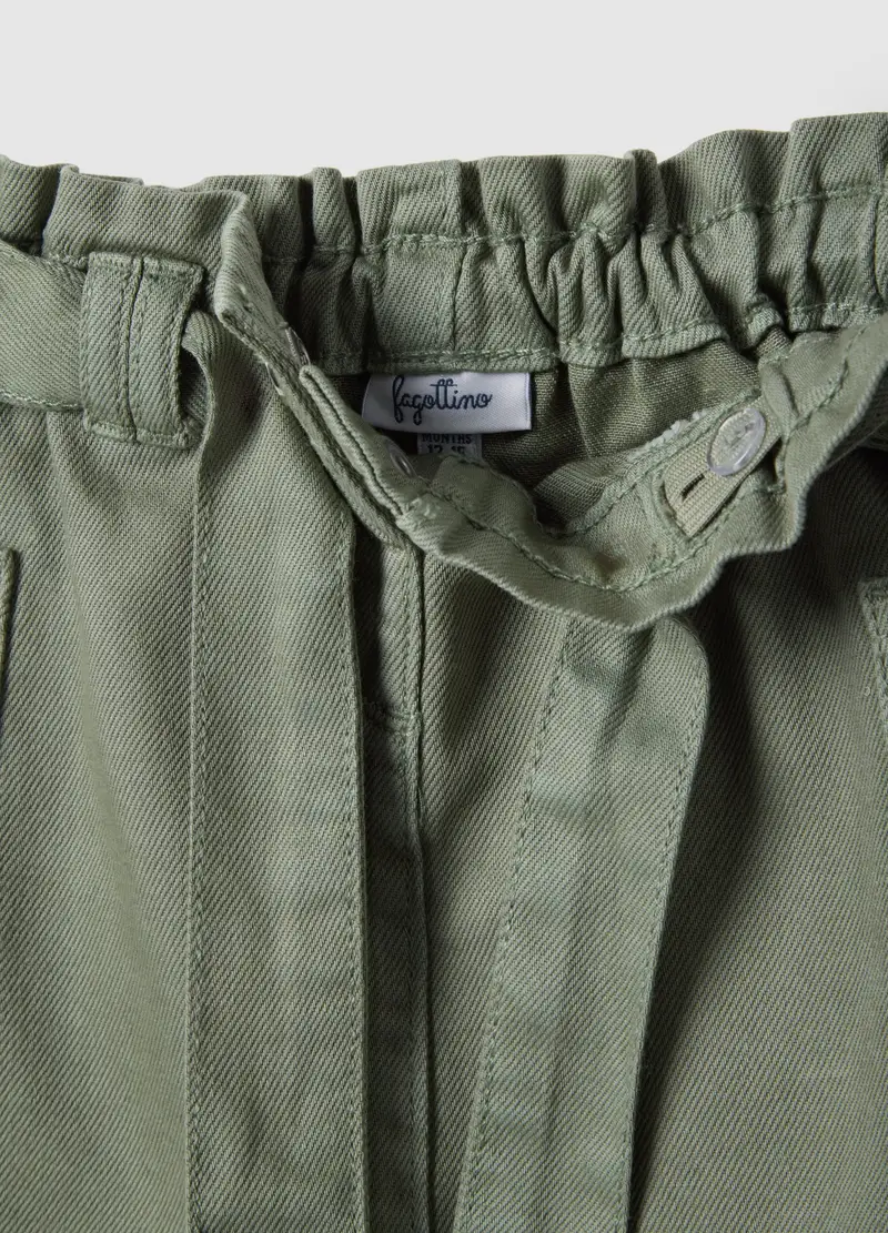 Fagottino Gonna Regolabile Verde in Puro Cotone per Bambina miniatura 3