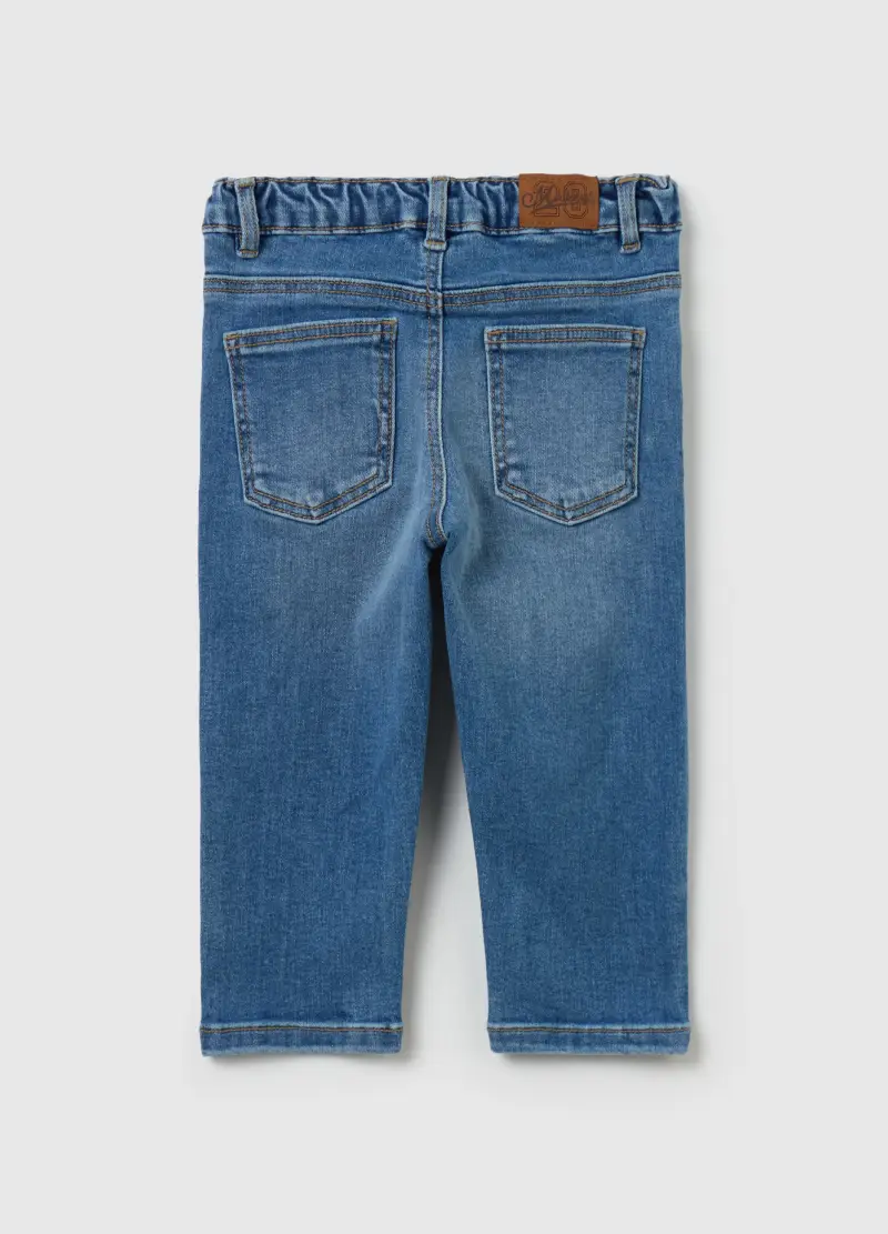 Jeans Cinque Tasche Con Stampa Topolino, Bambino, Denim miniatura 2