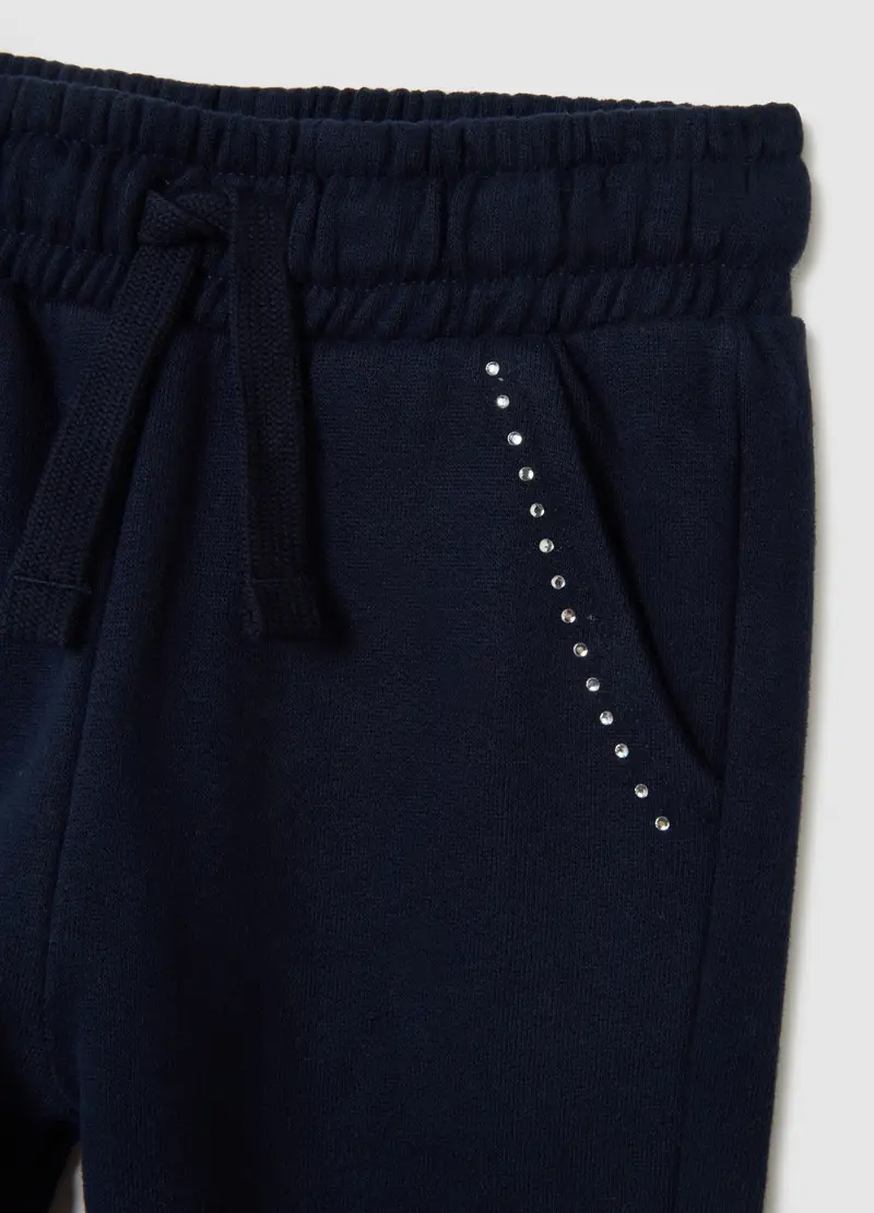 Jogger Da Bambina In Puro Cotone Blu Regular Fit, Blu miniatura 3