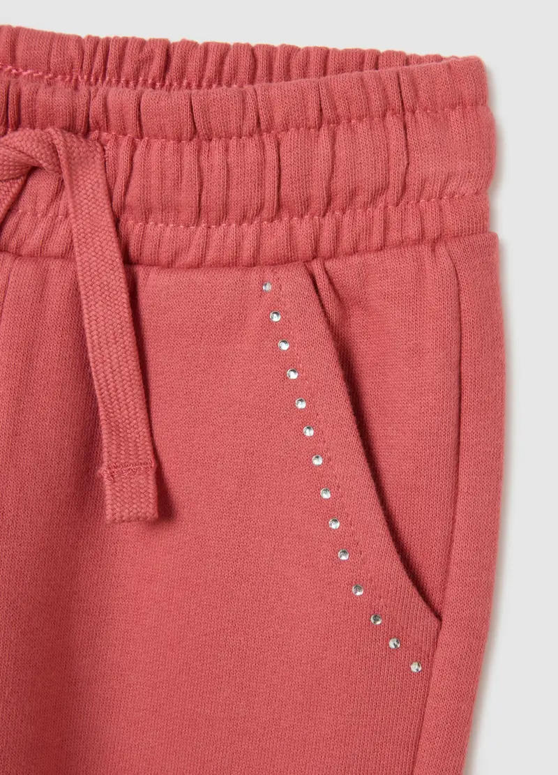 Jogger Da Bambina In Puro Cotone Rosa Regular Fit, Rosa miniatura 3