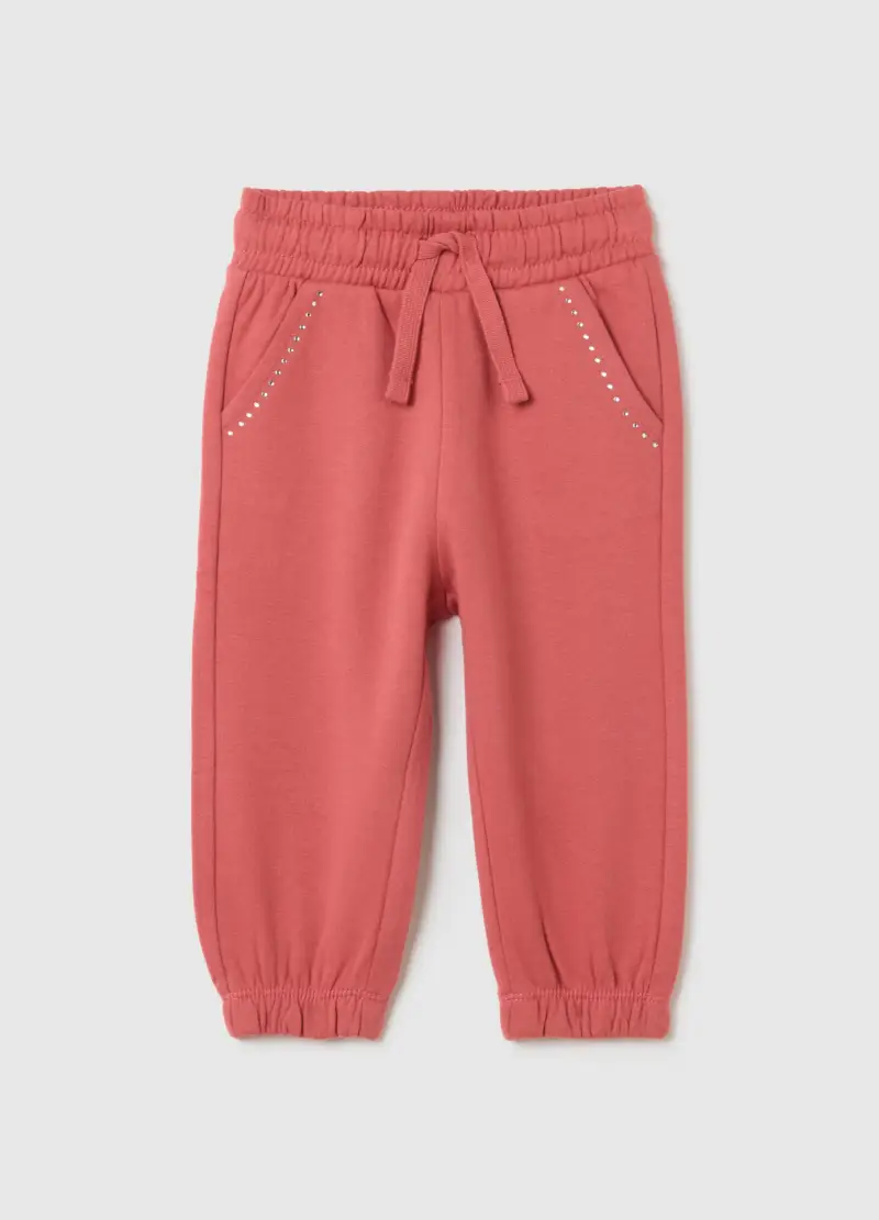 Jogger Da Bambina In Puro Cotone Rosa Regular Fit, Rosa