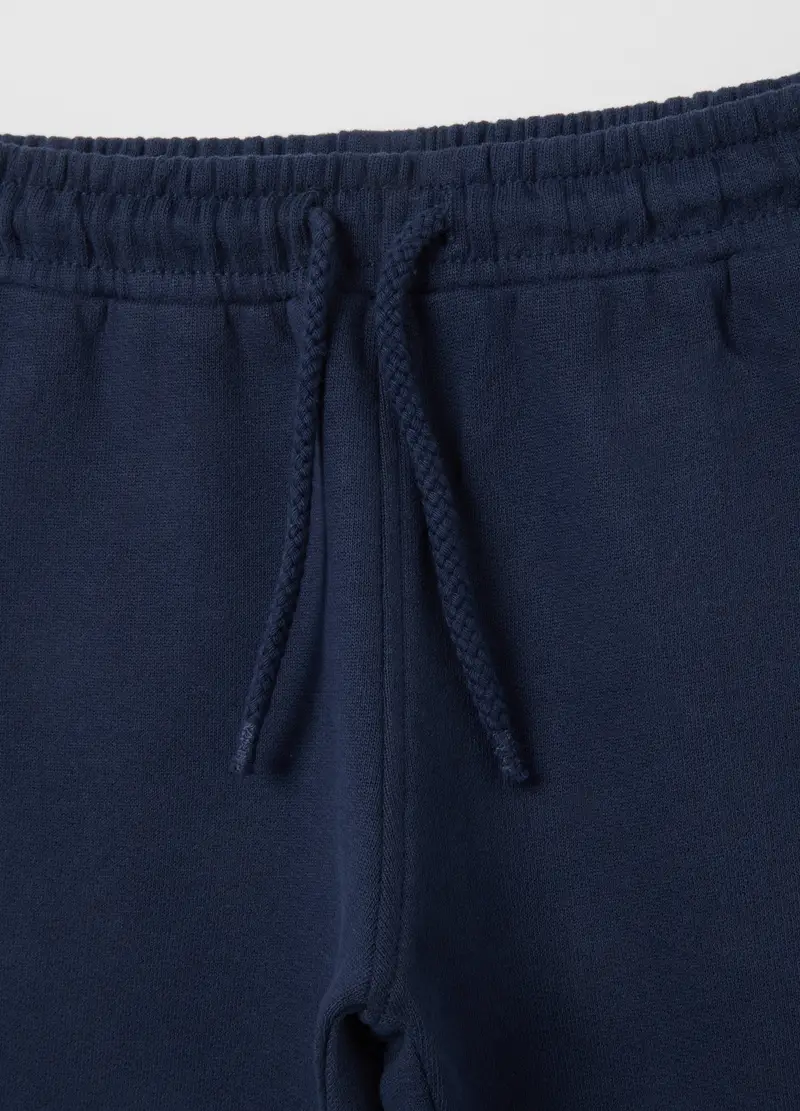 Jogger Da Bambino In Puro Cotone Blu Regular Fit Con Orsetto, Blu miniatura 3