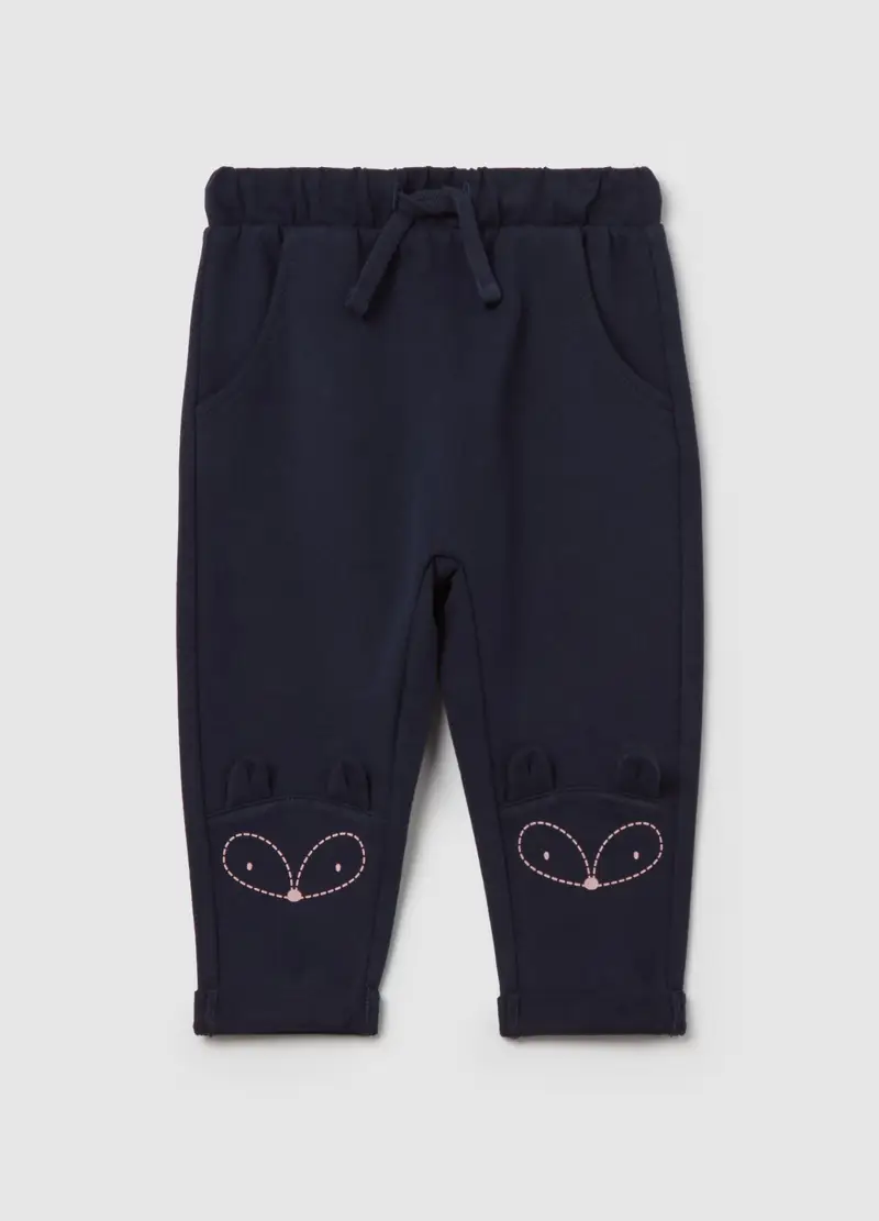 Joggers Con Coulisse E Stampa, Bambina, Blu