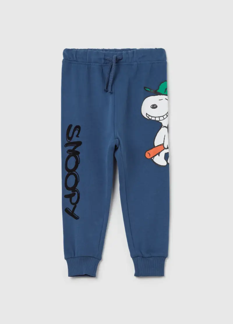 Joggers Con Coulisse E Stampa Snoopy, Bambino, Blu