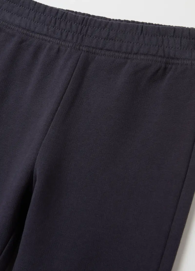 Joggers In Cotone Con Profili Elasticati, Bambina, Blu miniatura 3