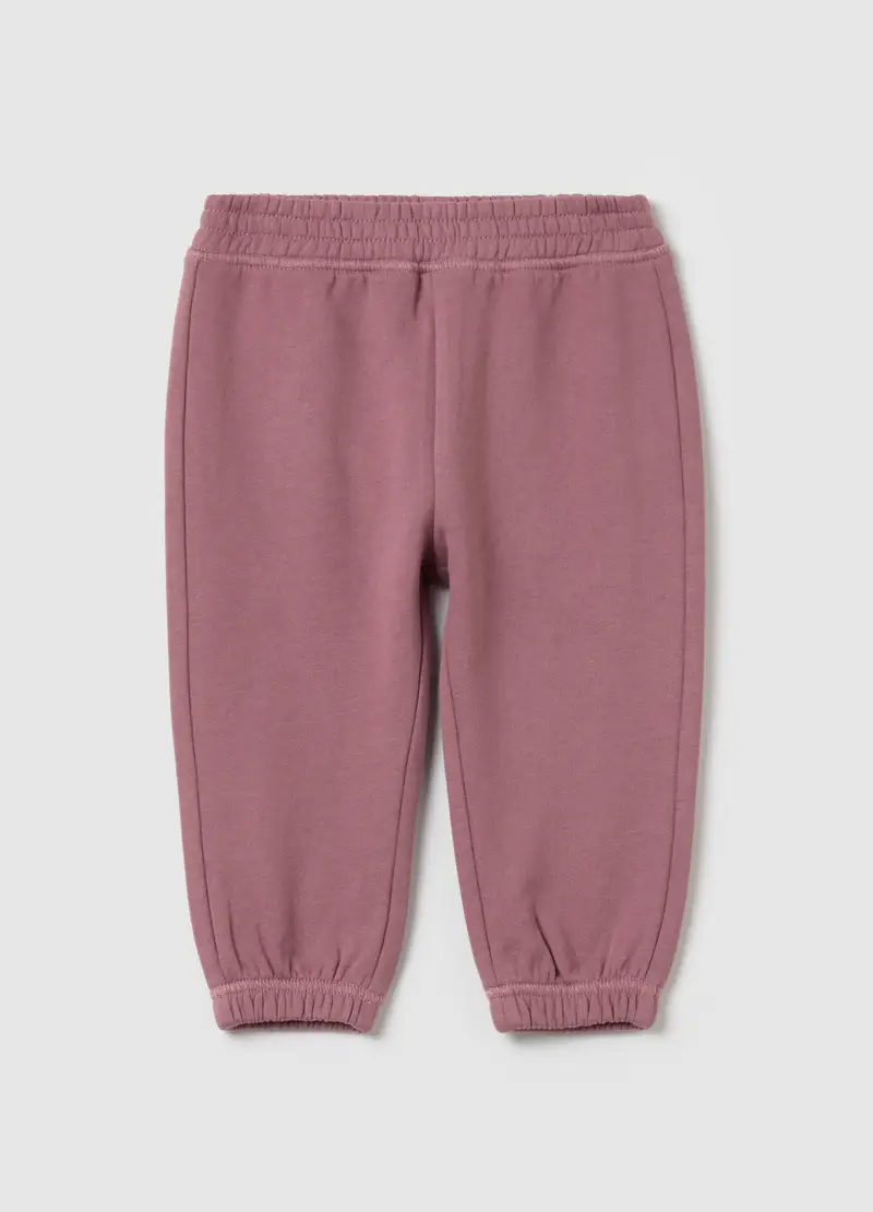Joggers In Cotone Con Profili Elasticati, Bambina, Rosa