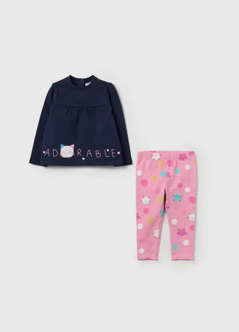 Jogging Set Con Stampa E Patch Boucle, Bambina, Multicolor