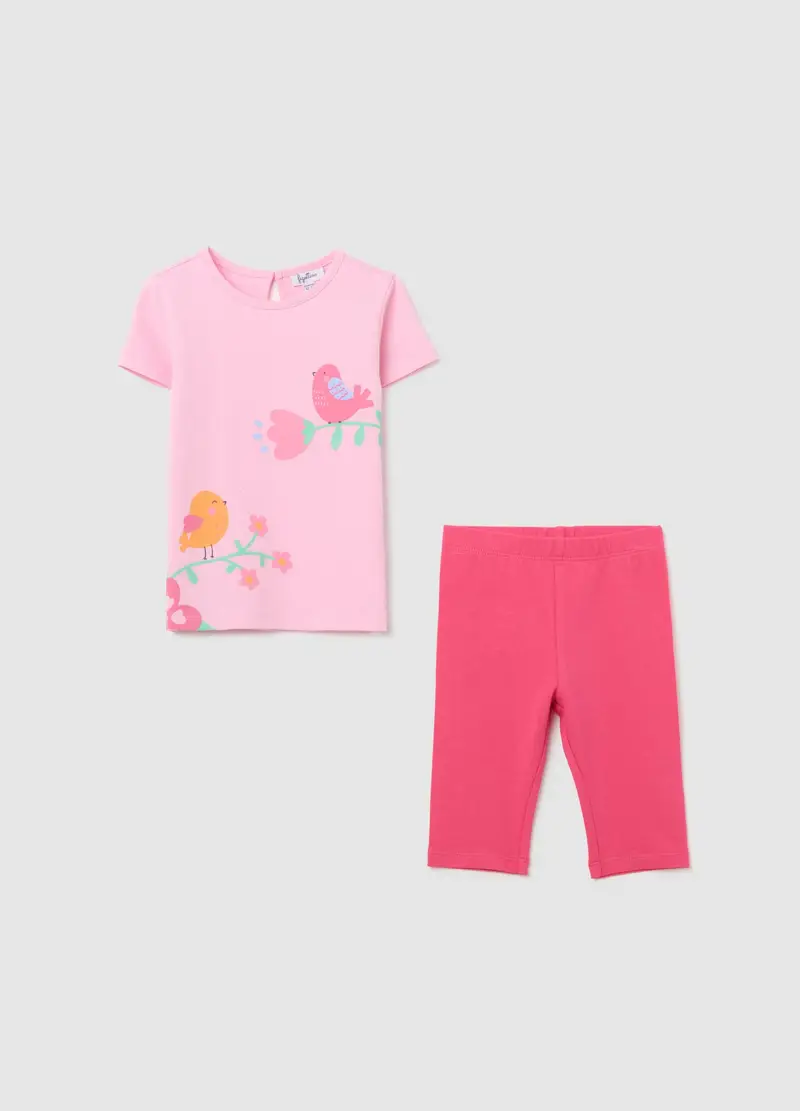 FAGOTTINO, Jogging Set Con Stampa In Cotone, Bambina, Rosa, Taglia: 12-18