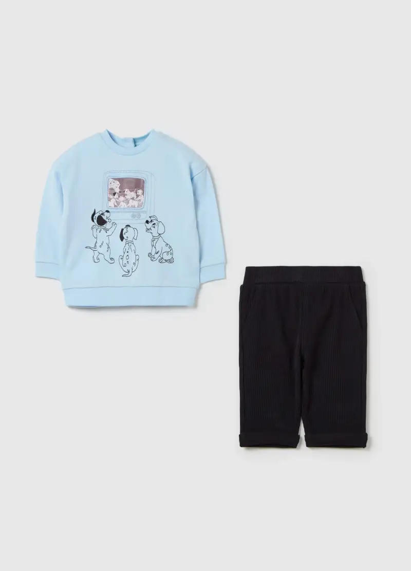 Jogging Set In Cotone Bio La Carica Dei 101, Neonato, Multicolor