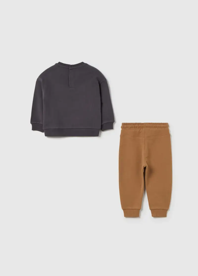 Jogging Set In Cotone Con Stampa Animaletti, Bambino, Multicolor miniatura 2