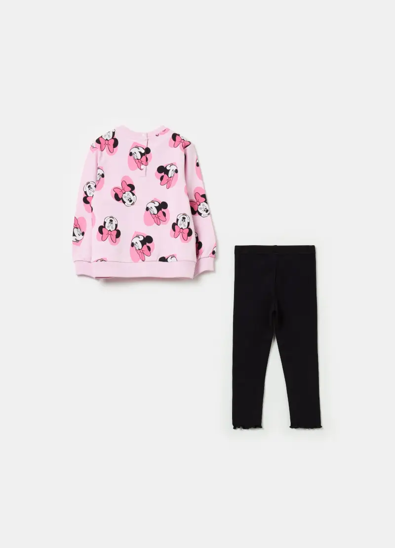 Jogging Set In Felpa Con Stampa Minnie, Bambina, Multicolor miniatura 2