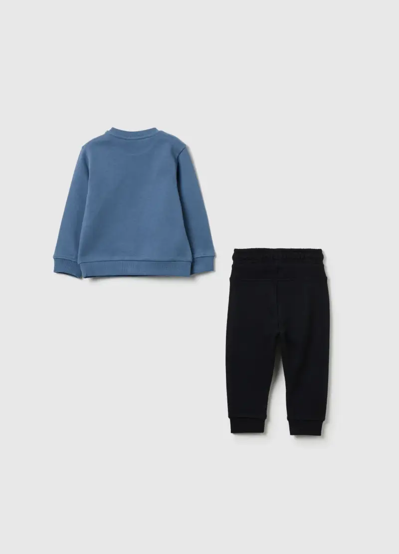 Jogging Set In Felpa Con Stampa "racoon Team", Bambino, Blu miniatura 2