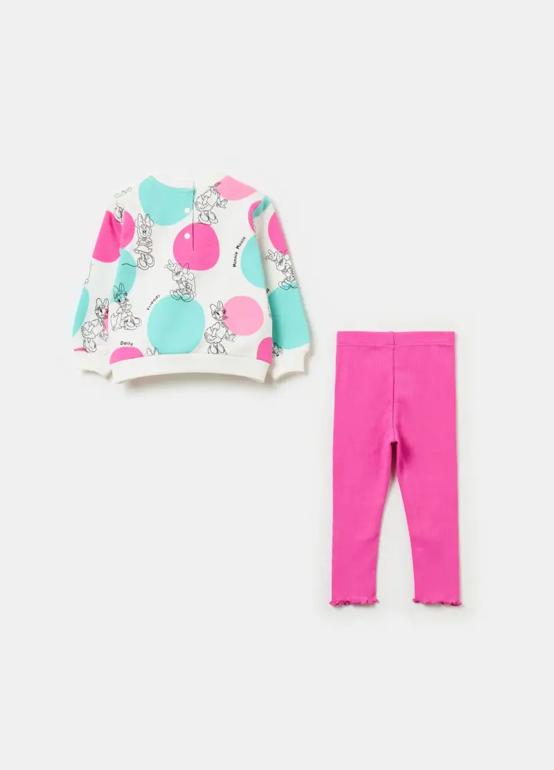 Jogging Set In Felpa Stampa Minnie E Paperina, Bambina, Multicolor miniatura 2