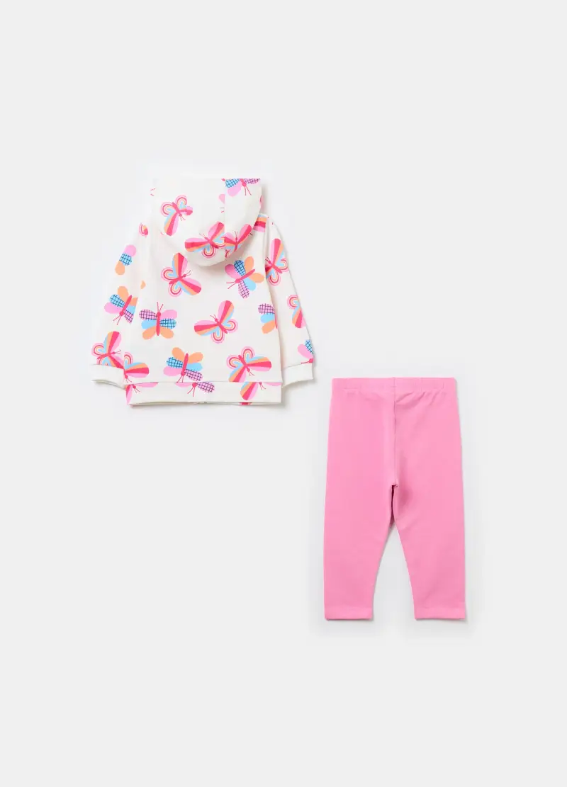 Jogging Set In French Terry Con Stampa, Bambina, Multicolor miniatura 2