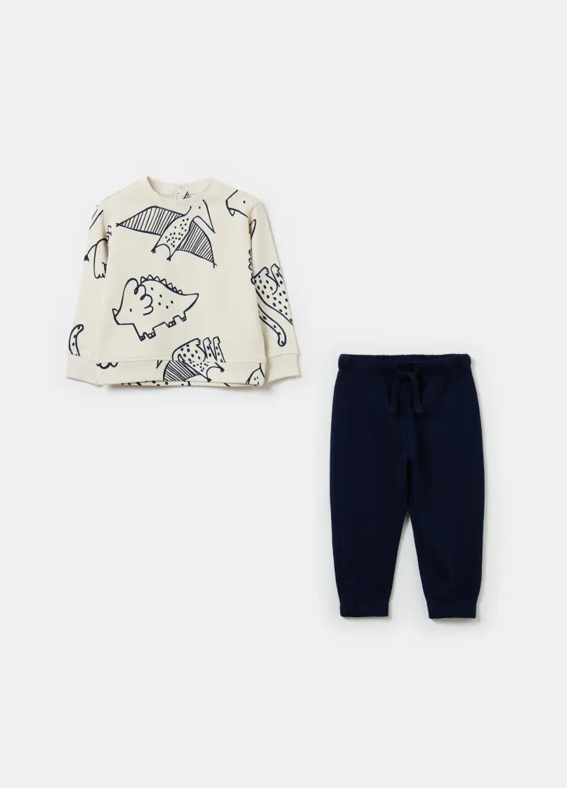 Jogging Set In French Terry Con Stampa, Bambino, Multicolor