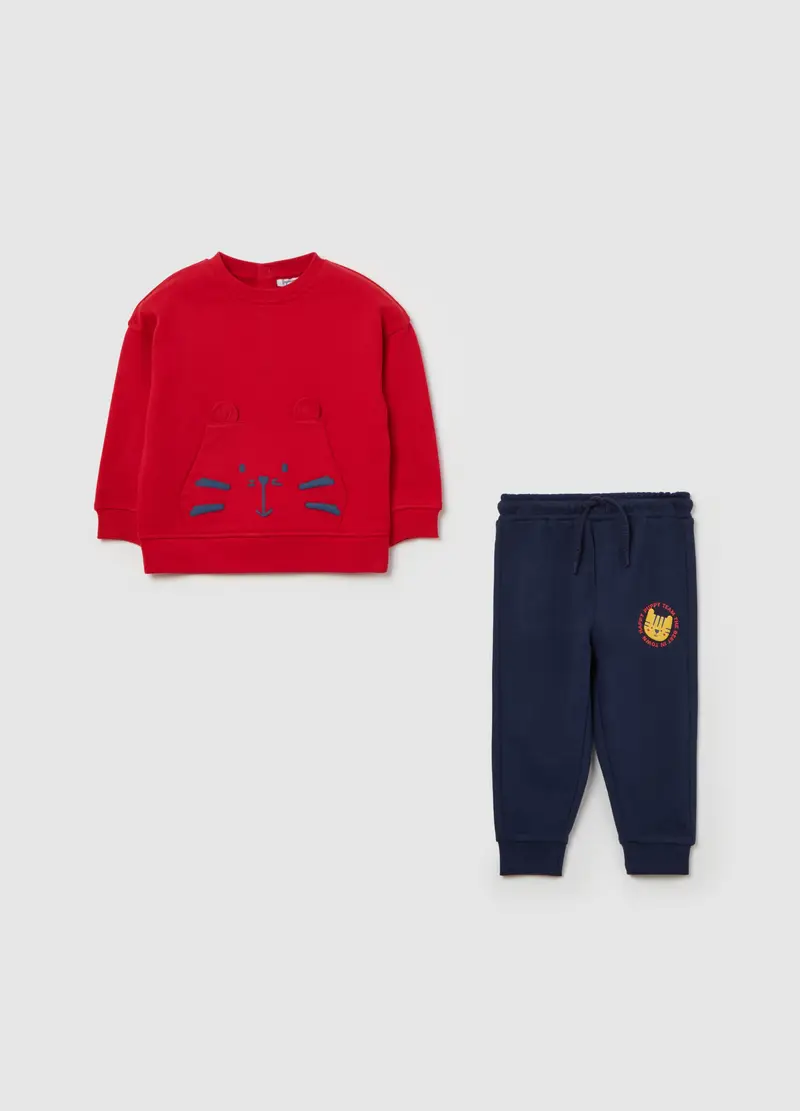 Jogging Set In French Terry Con Stampa, Bambino, Multicolor