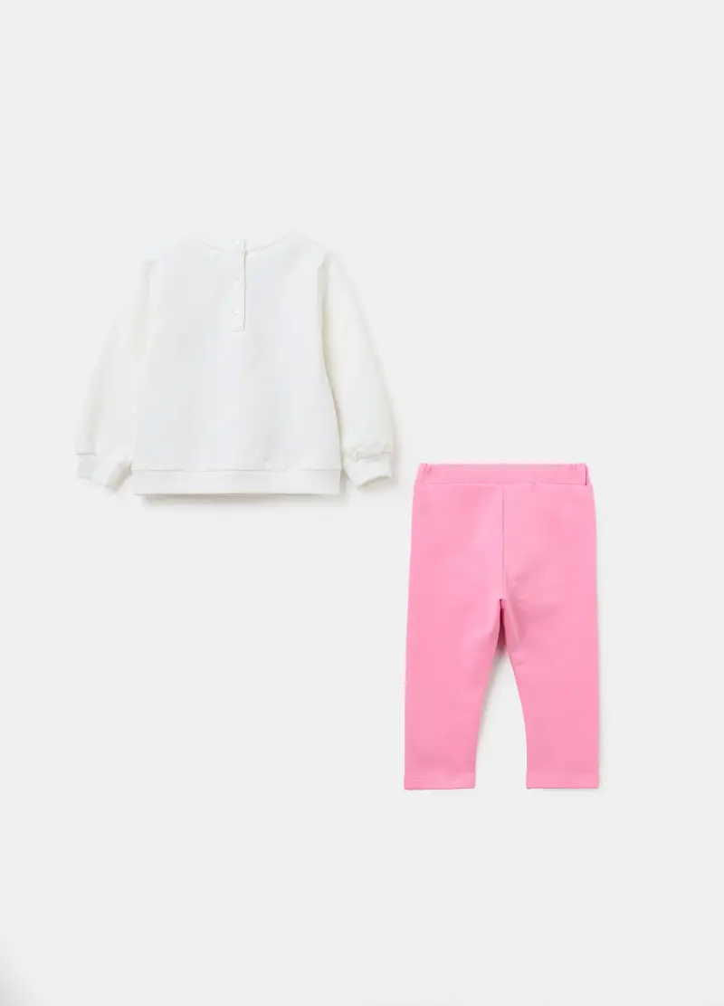 Jogging Set In French Terry Stampa Minnie, Bambina, Multicolor miniatura 2