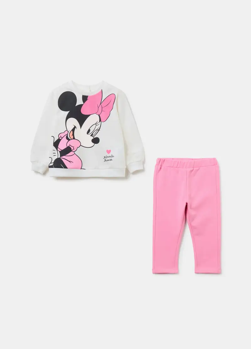 Jogging Set In French Terry Stampa Minnie, Bambina, Multicolor
