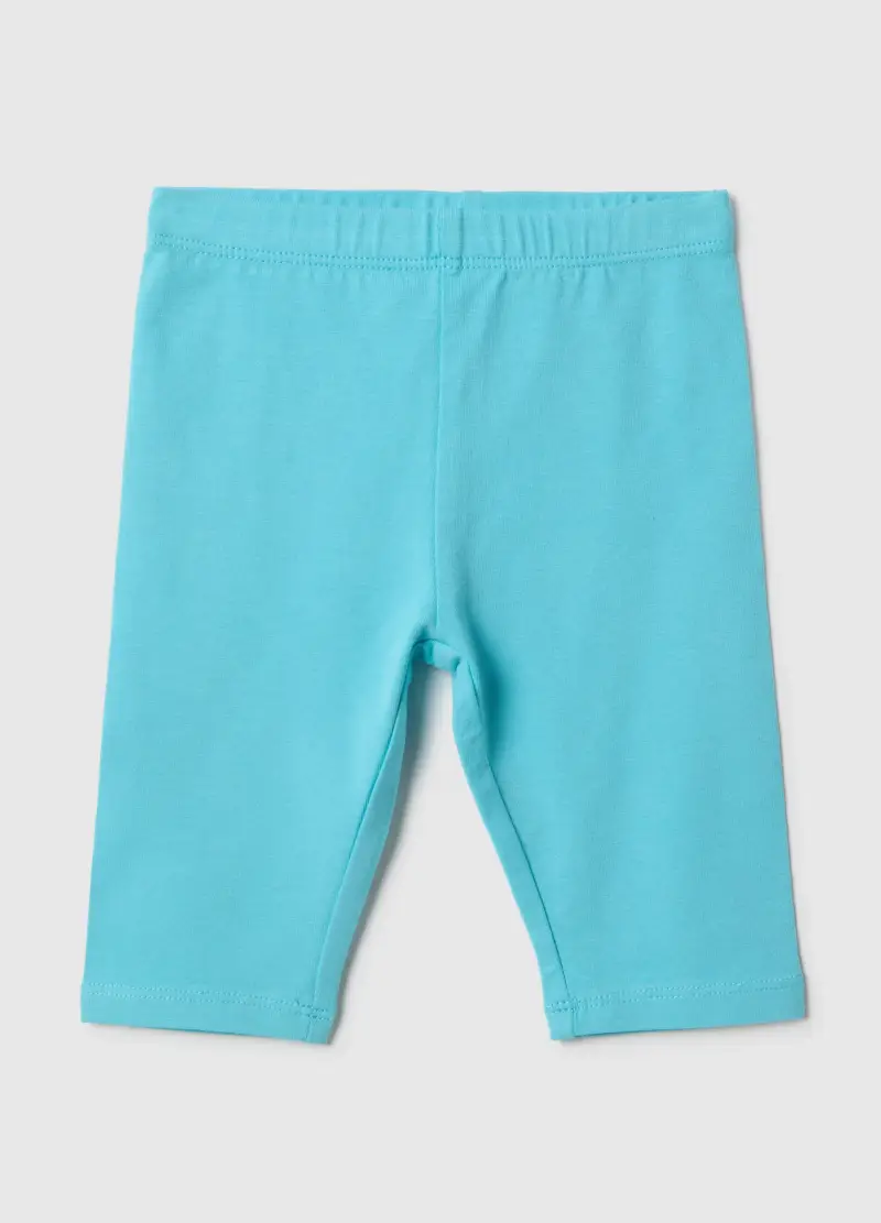 Leggings In Cotone Elasticizzato Azzurri Da Bimba Skinny Fit, Bambina, Azzurro