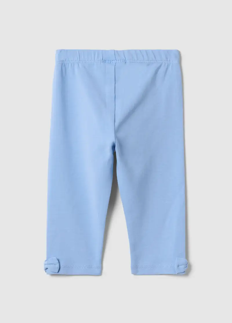 Leggings In Cotone Elasticizzato Azzurri Da Bimba Slim Fit, Bambina, Azzurro miniatura 2