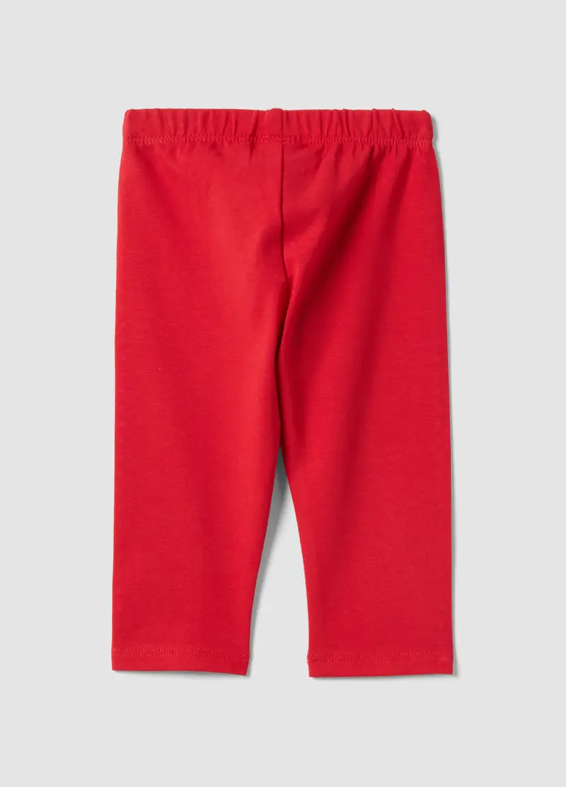 Leggings In Cotone Elasticizzato Rossi Da Bimba Slim Fit, Bambina, Rosso miniatura 2